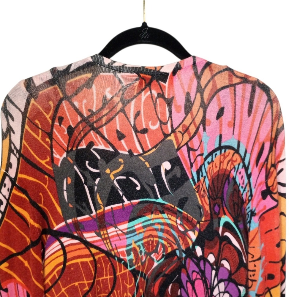 Alberto Makali Womens Twin Set Cardigan Tank Abstract Floral Sequin Beaded Large - Picture 4 of 15